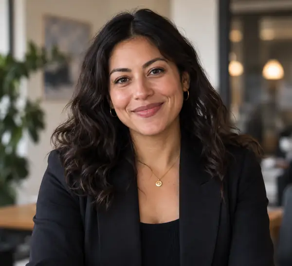A technology partnerships lead in a warm, candid head-and-shoulders professional portrait.